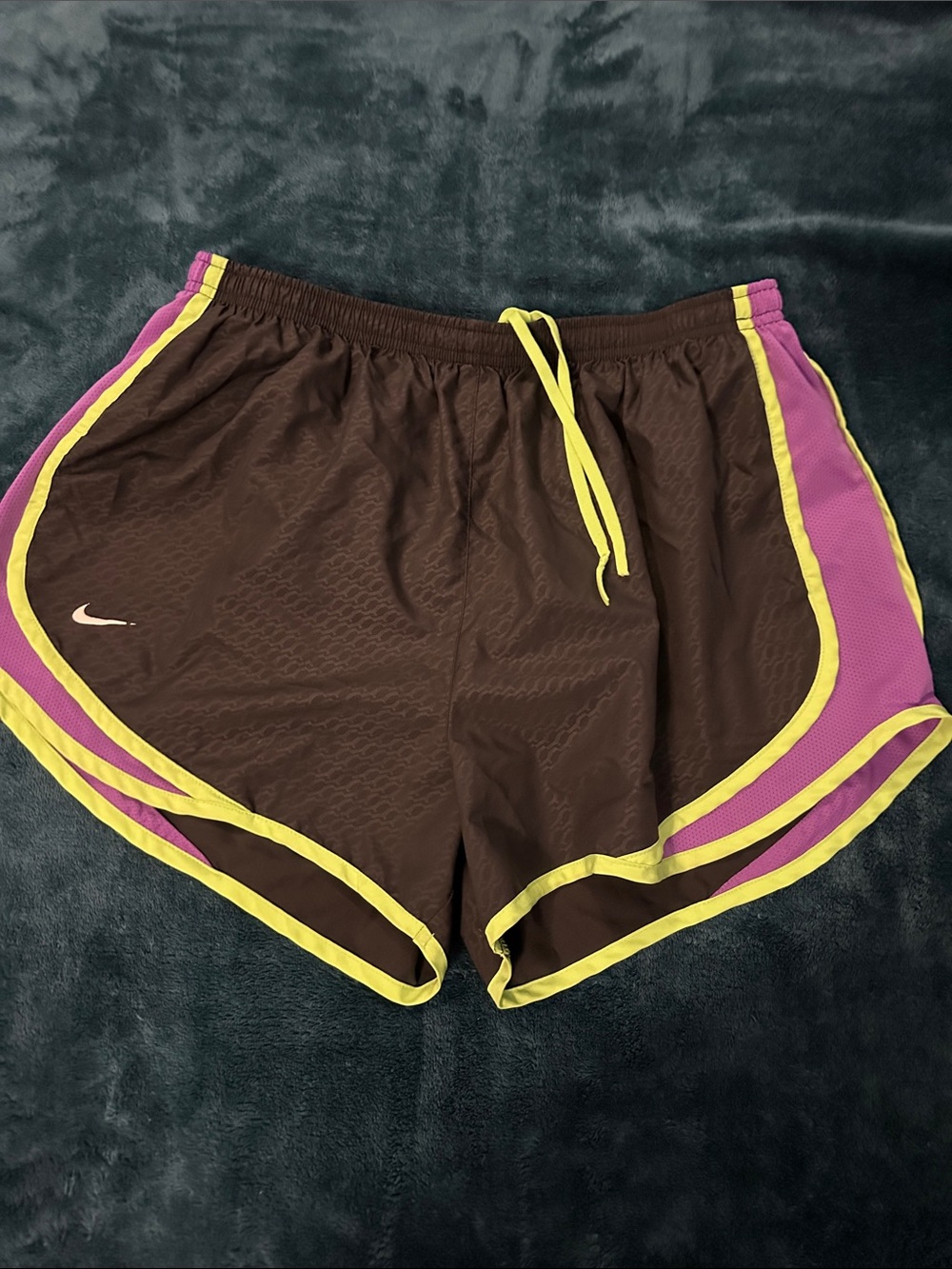 Nike Charcoal and Neon Green/purple shorts